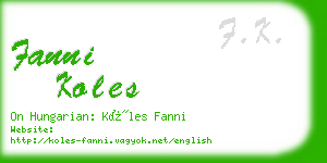 fanni koles business card